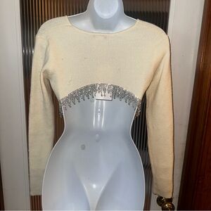 Cream crop top sweater by Zara-NWT!